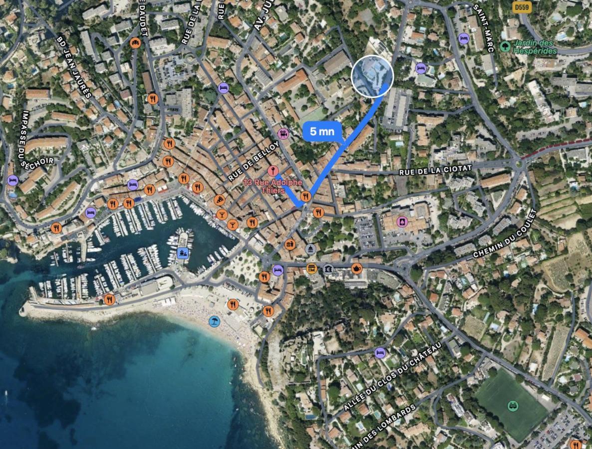 Plein Centre Avec "Parking Prive" Voitures Electriques Bienvenues Lägenhet Cassis Exteriör bild